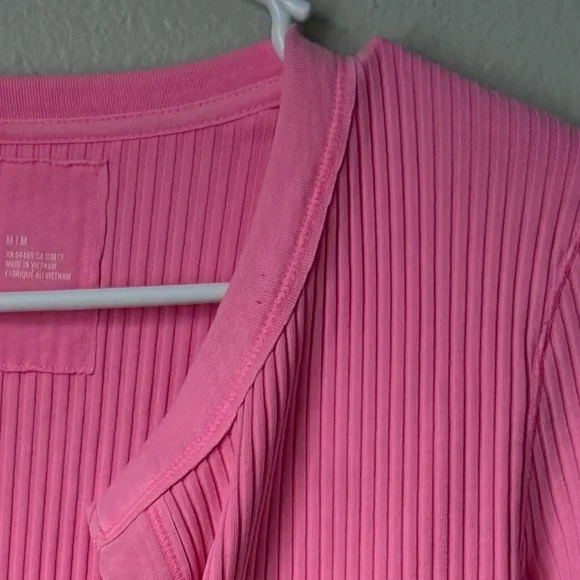 Aerie Vibrant Pink Ribbed Long Sleeve Tee - Picture 6 of 6